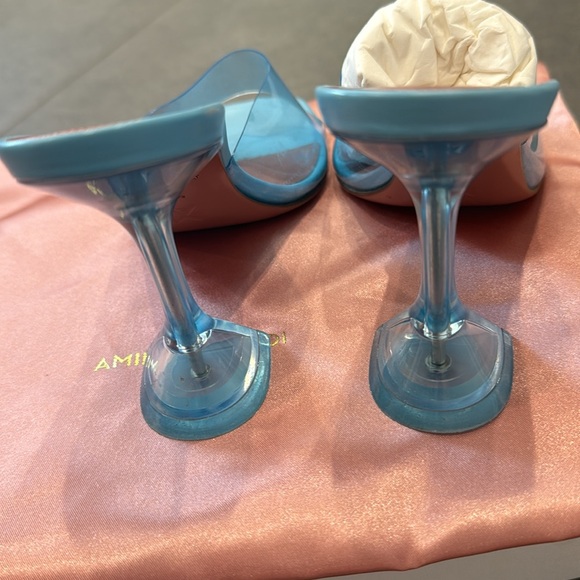 Amina Muaddi Light Blue -Lupita Glass - Picture 5 of 6